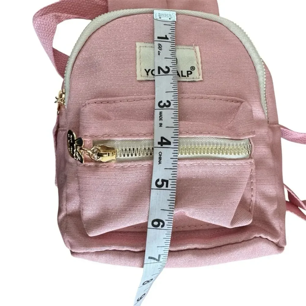 NWT Yodalp Kids Backpack with Adjustable Straps, Light Pink with Bunny Ears Mini